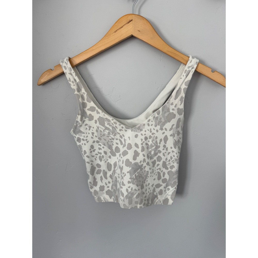 Lululemon Align Tank Top Leopard‎ Camo Deep Coal Multi Grey White Size 0 LW1DUFS